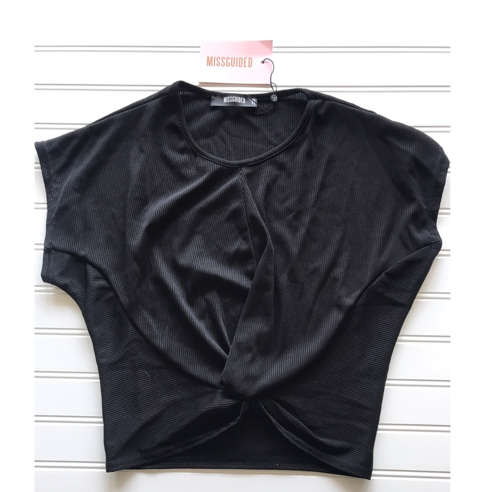 missguided black crop top